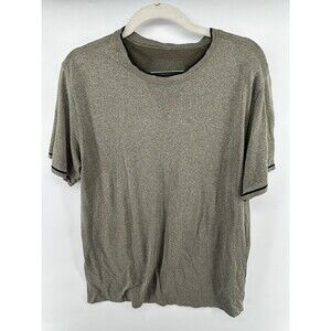 Lululemon Metal Vent Tech Shirt Mens M Green Short Sleeve Stretch Gym**